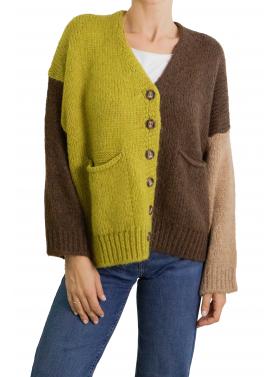 Cardigan multicolor con bottoni 